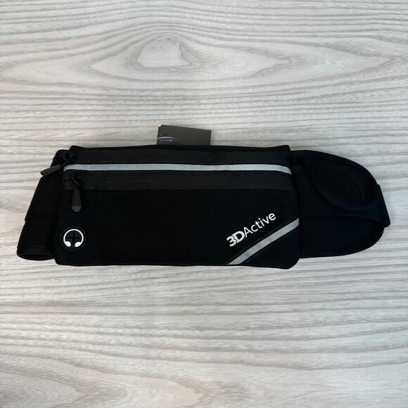 3DActive Running Belt Plus Adjustable Belt Band Reflective Strips Earphone Hole - Picture 2 of 6